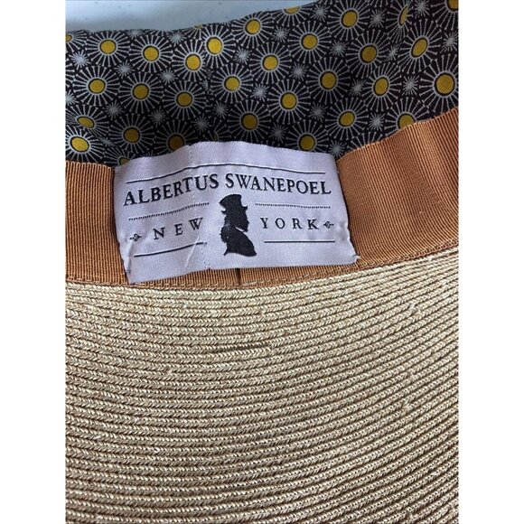 Albertus Swanepoel Open crown straw hat patchwork Fabric - Picture 4 of 5